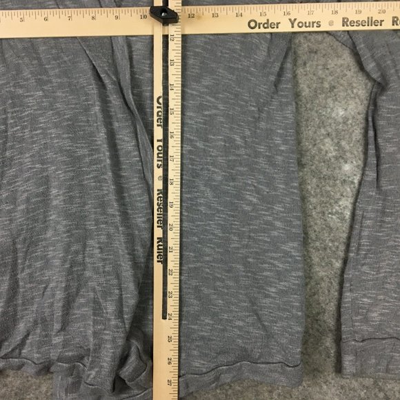 Urban Outfitters Silence Noise Cardigan L Slub Gray Lace Inset Open Front Career - Picture 7 of 14